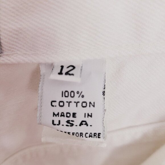 Vintage Forenza White Jeans Sz 12 100% Cotton Made In USA Zippered Ankles 1980s - Picture 5 of 14